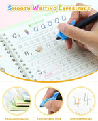 Sank Magic Practice book for Kids (4 Books + 10 Refills + 1 Pen + 1 Grip)