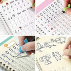 Sank Magic Practice book for Kids (4 Books + 10 Refills + 1 Pen + 1 Grip)