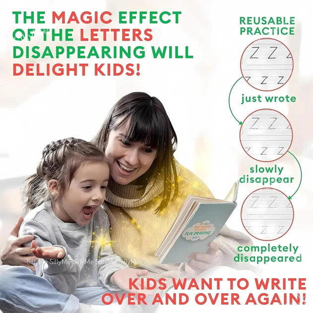 Sank Magic Practice book for Kids (4 Books + 10 Refills + 1 Pen + 1 Grip)